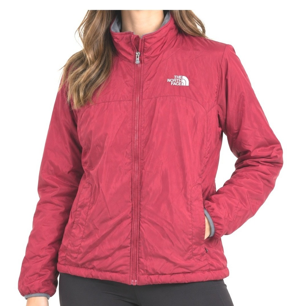 The North Face Insulated Red Fleece Lined Jacket WMS LG Outdoor, Hiking Layering